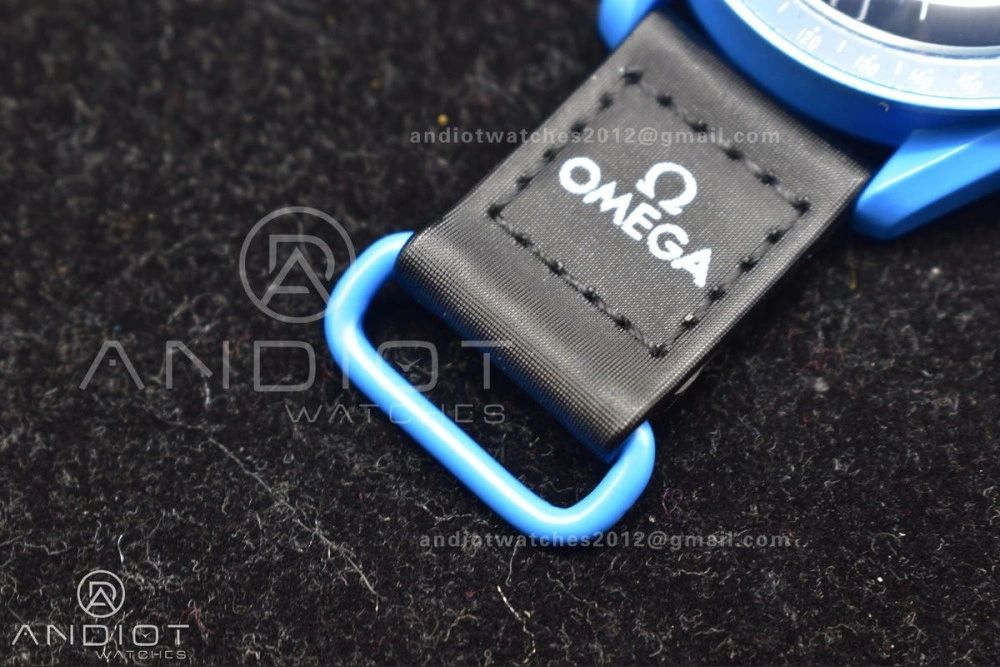 Reliable Swatch x Omega Bioceramic Moonwatch Mission to Neptune on Nylon Strap Quartz 1179
