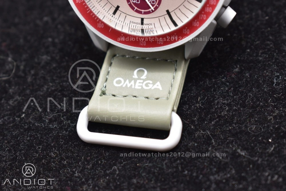 Casual Swatch x Omega Bioceramic Moonwatch Mission to Pluto on Nylon Strap Quartz 131