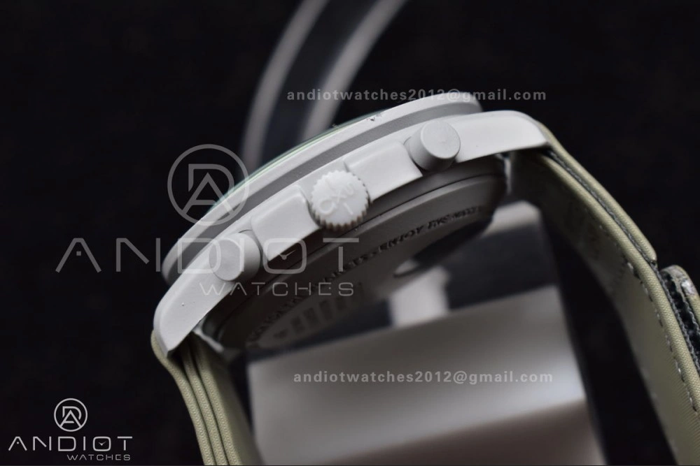 Casual Swatch x Omega Bioceramic Moonwatch Mission to Pluto on Nylon Strap Quartz 131