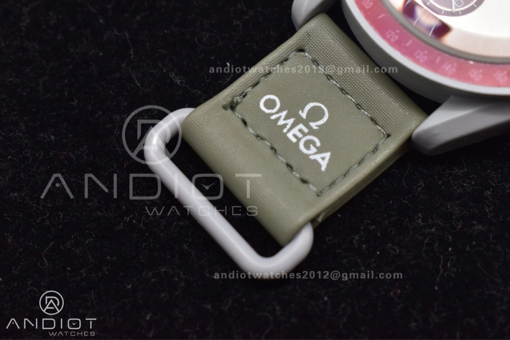 Casual Swatch x Omega Bioceramic Moonwatch Mission to Pluto on Nylon Strap Quartz 131