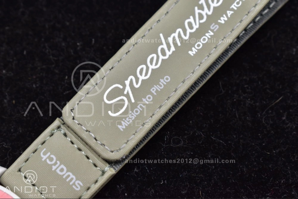 Casual Swatch x Omega Bioceramic Moonwatch Mission to Pluto on Nylon Strap Quartz 131