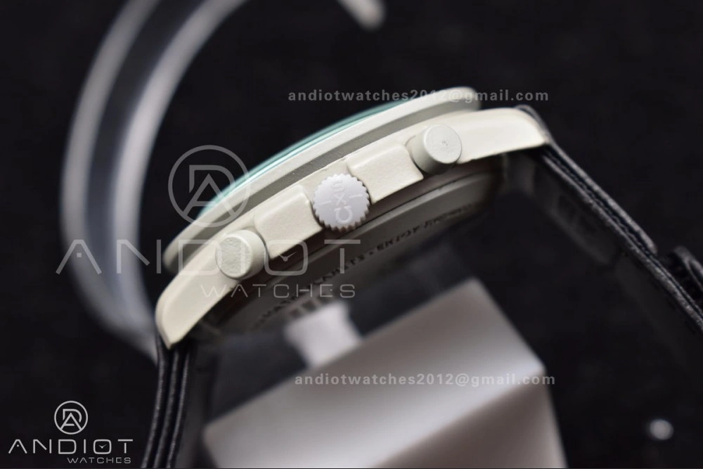 Unique Swatch x Omega Bioceramic Moonwatch Mission to The Moon on Nylon Strap Quartz 91