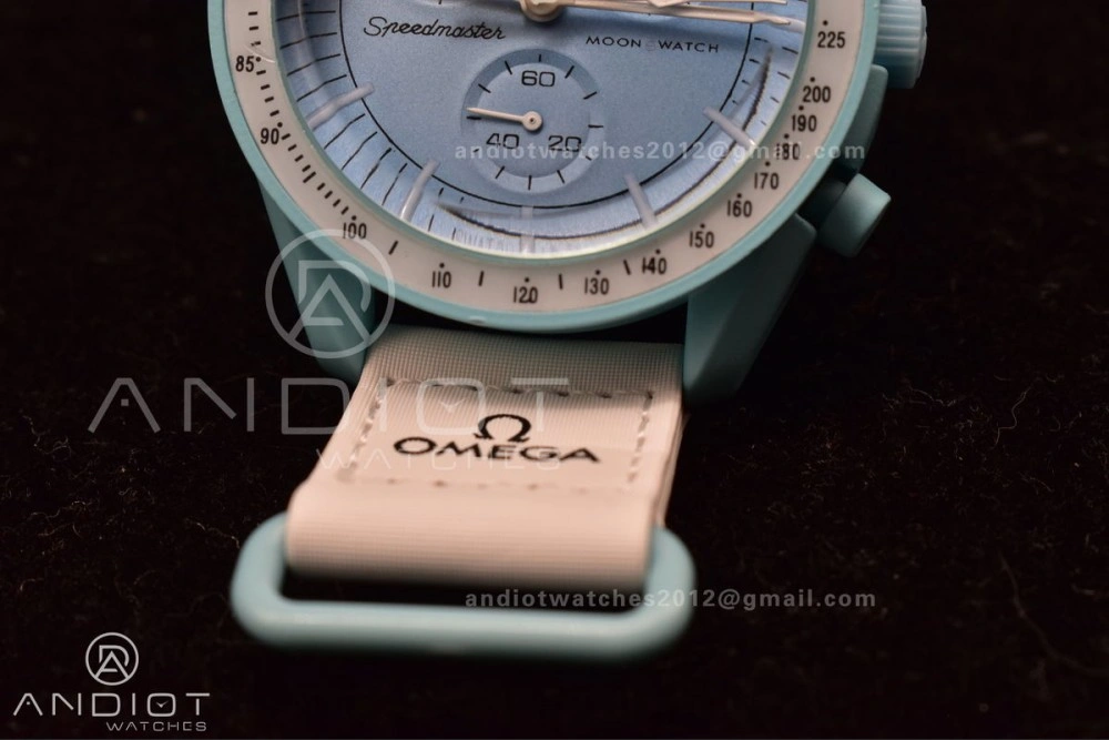 Comfortable Swatch x Omega Bioceramic Moonwatch Mission to Uranus on Nylon Strap Quartz 141