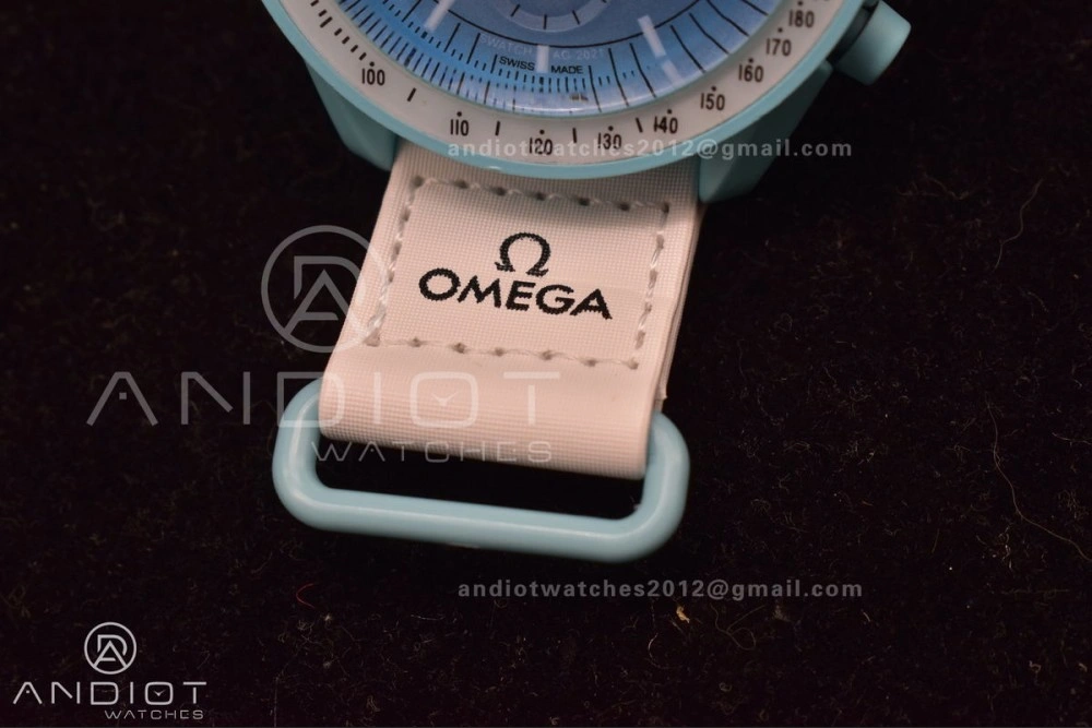 Comfortable Swatch x Omega Bioceramic Moonwatch Mission to Uranus on Nylon Strap Quartz 141