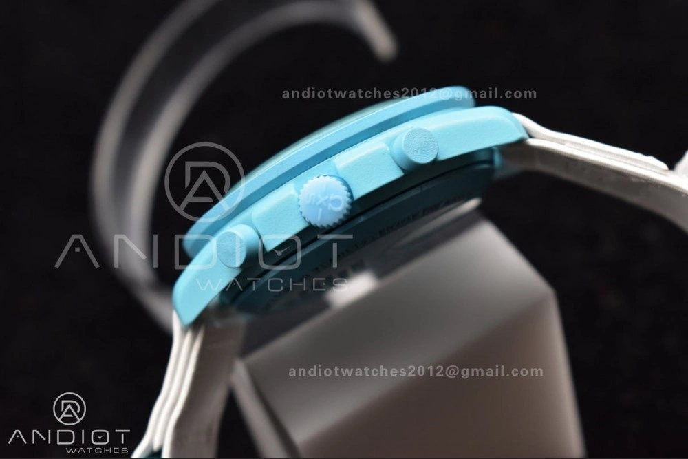 Comfortable Swatch x Omega Bioceramic Moonwatch Mission to Uranus on Nylon Strap Quartz 141