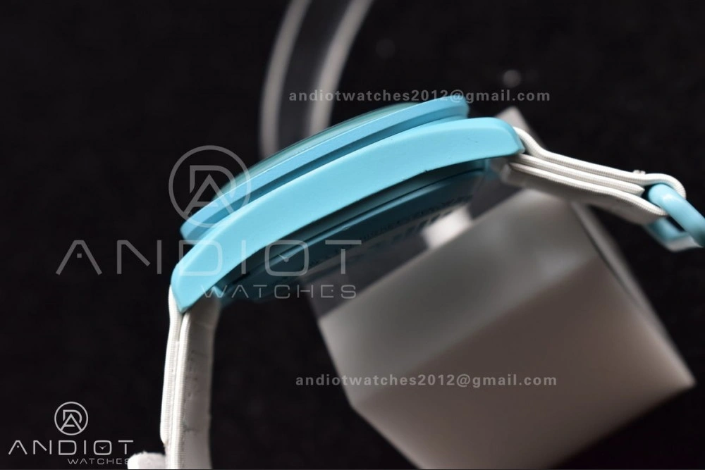 Comfortable Swatch x Omega Bioceramic Moonwatch Mission to Uranus on Nylon Strap Quartz 141
