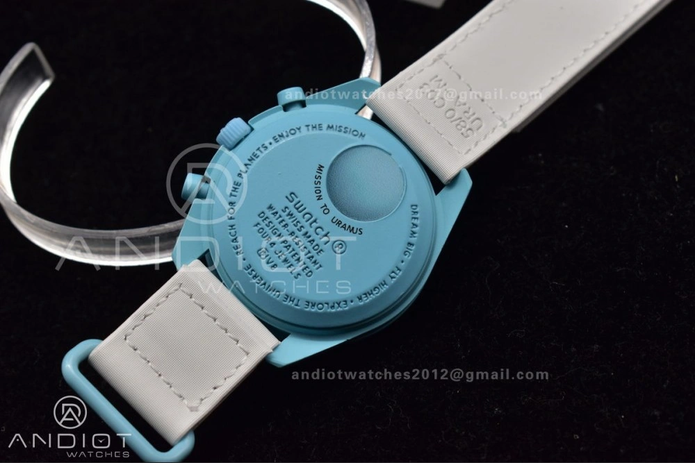 Comfortable Swatch x Omega Bioceramic Moonwatch Mission to Uranus on Nylon Strap Quartz 141