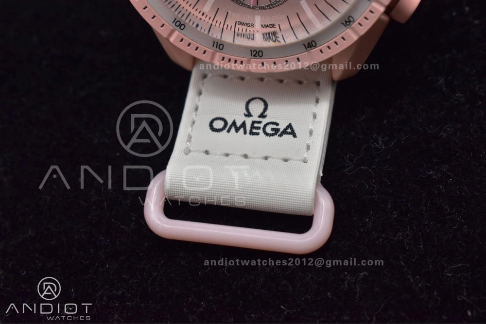 Neat Swatch x Omega Bioceramic Moonwatch Mission to Venus on Nylon Strap Quartz 130