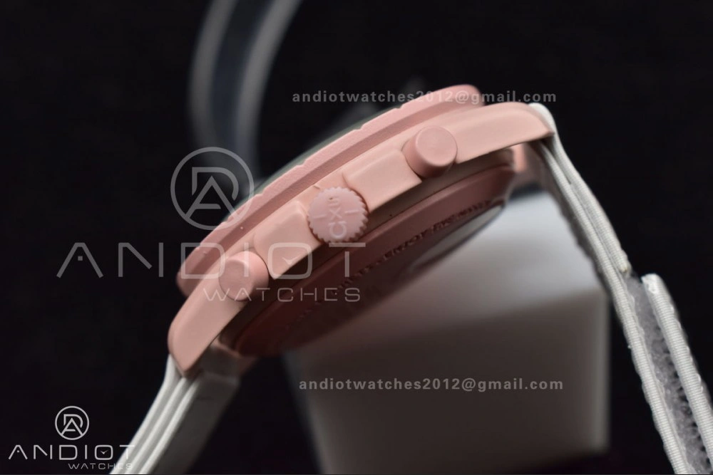 Neat Swatch x Omega Bioceramic Moonwatch Mission to Venus on Nylon Strap Quartz 130