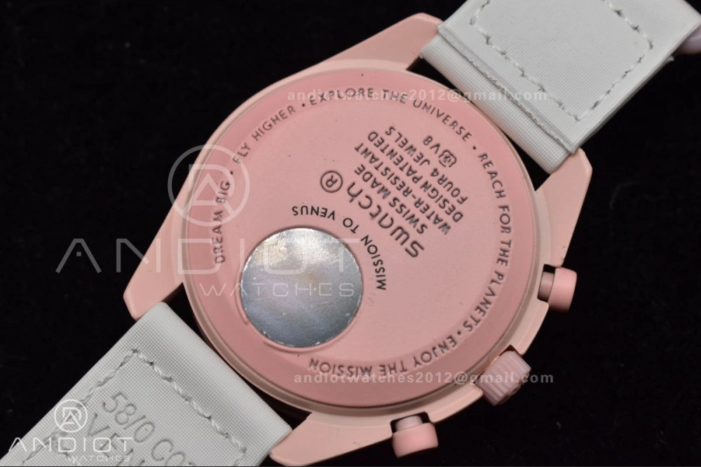 Neat Swatch x Omega Bioceramic Moonwatch Mission to Venus on Nylon Strap Quartz 130