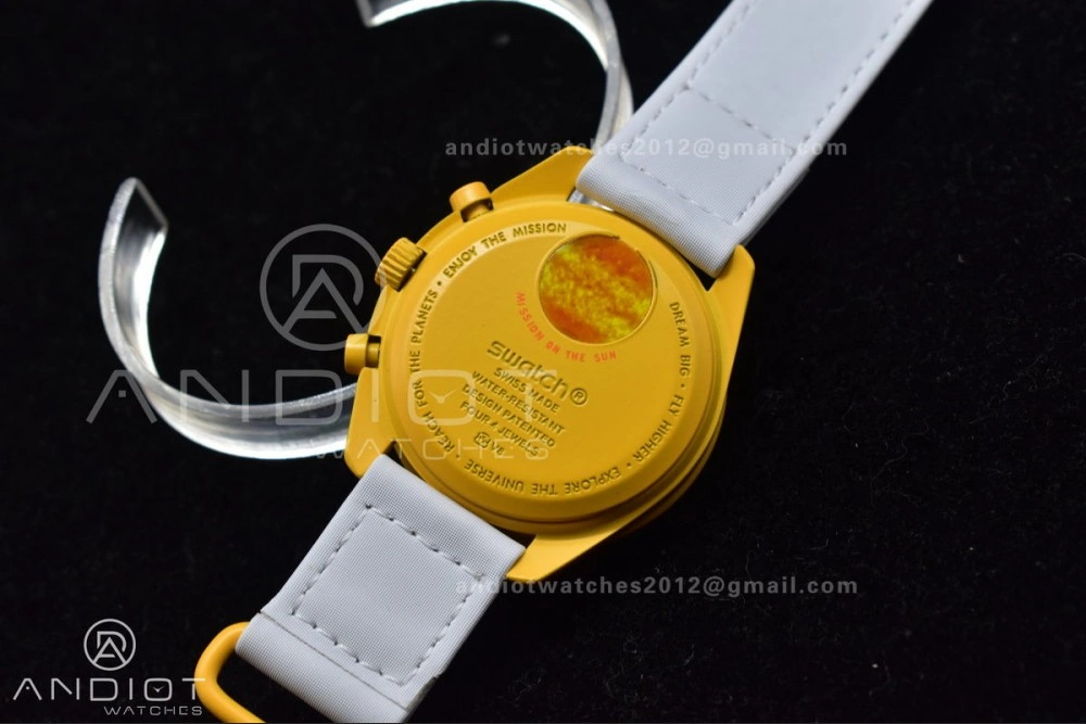 Swatch x Omega Bioceramic Moonwatch Mission to the Sun on Nylon Strap Quartz SoftTouch 1185