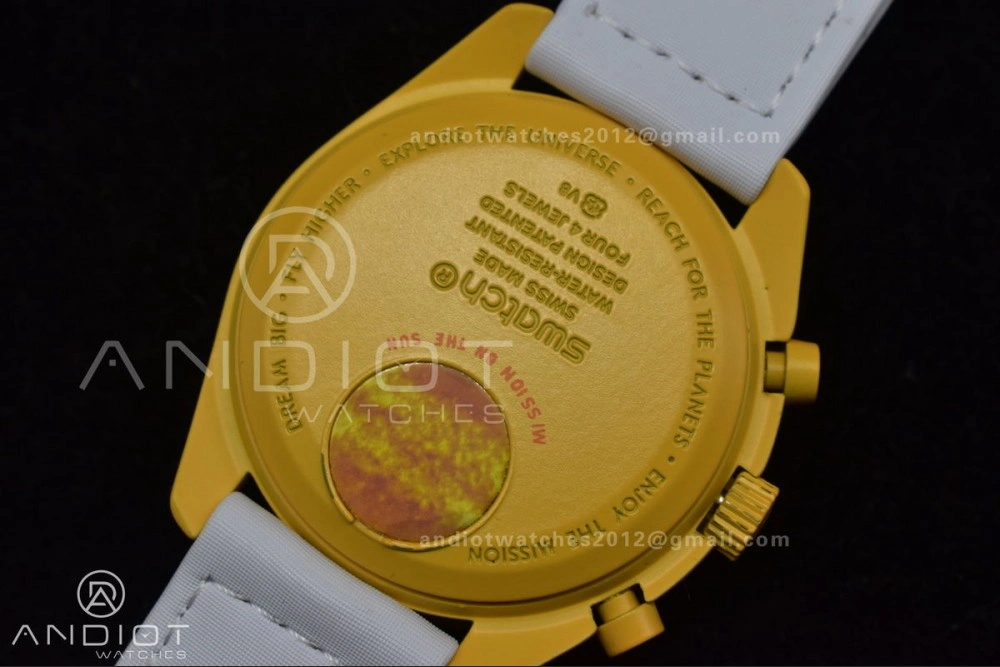 Swatch x Omega Bioceramic Moonwatch Mission to the Sun on Nylon Strap Quartz SoftTouch 1185