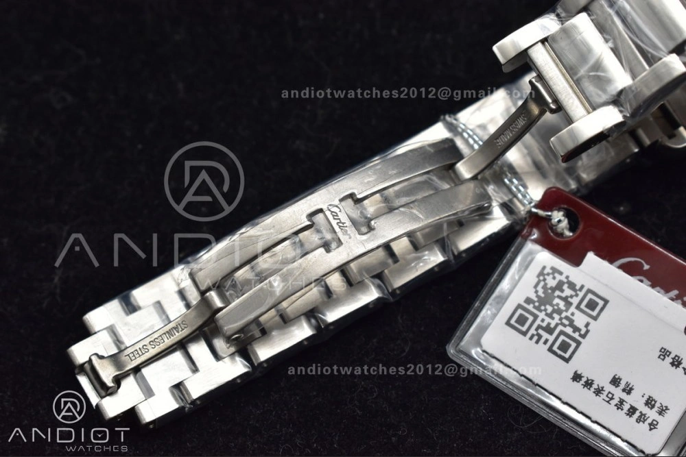 Tank Solo 20.3mm K11F SS White Dial With Diamond Bezel On SS Bracelet Ronda Quartz Soft 1190