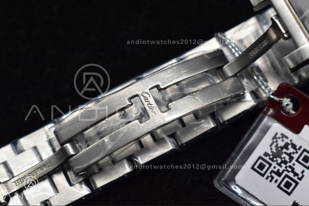 Tank Solo 20.3mm K11F SS White Dial With Diamond Bezel On SS Bracelet Ronda Quartz Soft 1190