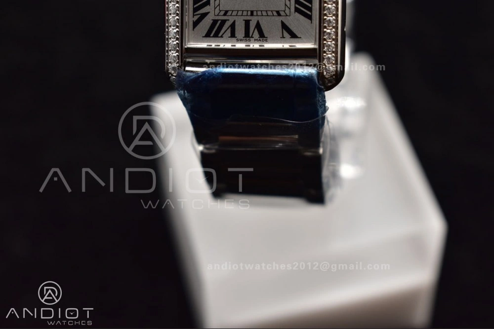 Tank Solo 20.3mm K11F SS White Dial With Diamond Bezel On SS Bracelet Ronda Quartz Soft 1190