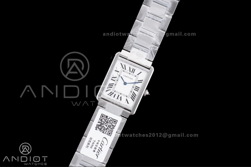 Tank Solo 27.5x34.8mm AF SS White Dial on SS Bracelet Ronda Quartz MoistureWicking 257