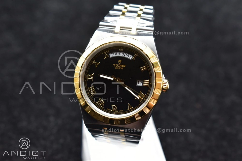 Reliable Tudor Royal V7F 1:1 Best Edition Black Dial On YG SS Strap A 1285