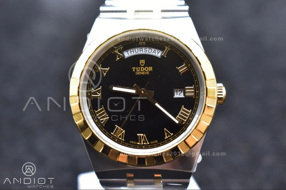 Reliable Tudor Royal V7F 1:1 Best Edition Black Dial On YG SS Strap A 1285