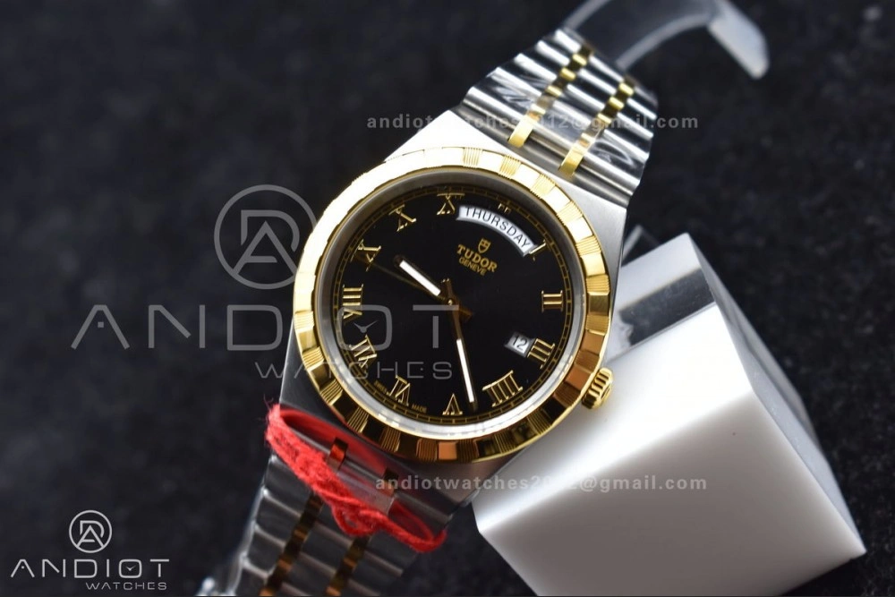 Reliable Tudor Royal V7F 1:1 Best Edition Black Dial On YG SS Strap A 1285