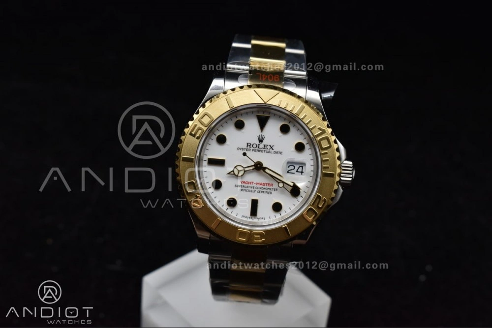 Sophisticated Yacht-Master 116623 YG Plated GMF Best Edition White Dial on SS YG Bracelet SA 1202