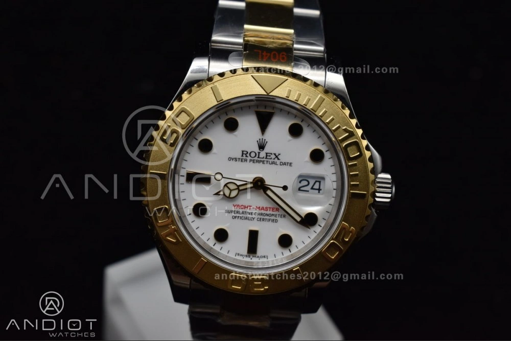 Sophisticated Yacht-Master 116623 YG Plated GMF Best Edition White Dial on SS YG Bracelet SA 1202