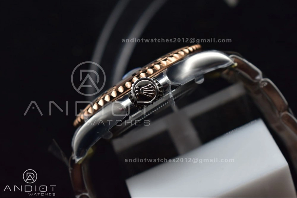 OnTrend Yacht-Master 126621 Clean 1:1 Best Edition Rose Gold Plated 904L Steel Brown Dial On SS Bracelet VR 488