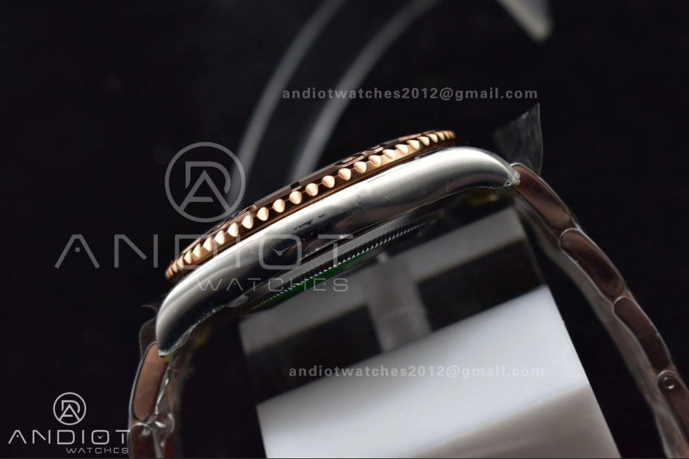 OnTrend Yacht-Master 126621 Clean 1:1 Best Edition Rose Gold Plated 904L Steel Brown Dial On SS Bracelet VR 488