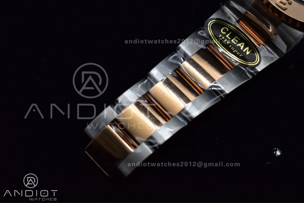 OnTrend Yacht-Master 126621 Clean 1:1 Best Edition Rose Gold Plated 904L Steel Brown Dial On SS Bracelet VR 488