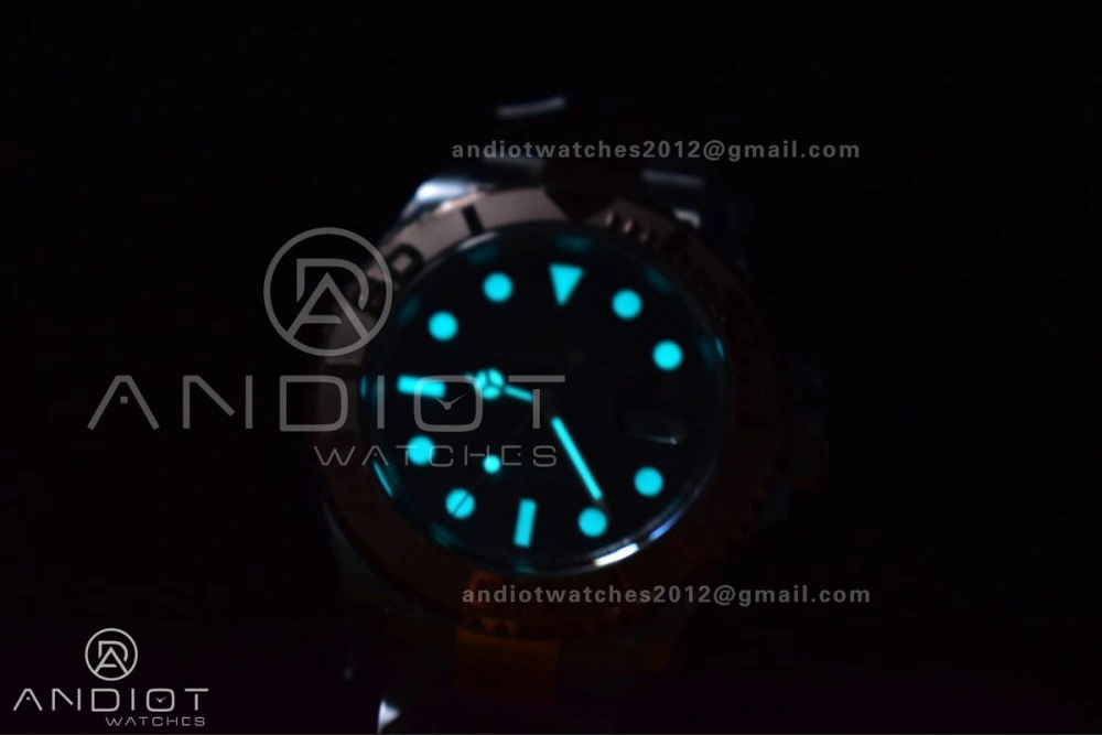 OnTrend Yacht-Master 126621 Clean 1:1 Best Edition Rose Gold Plated 904L Steel Brown Dial On SS Bracelet VR 488