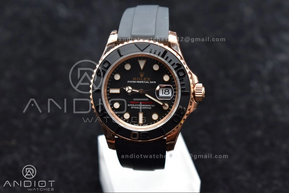 Functional Yacht-Master 126655 VSF 1:1 Best Edition Black Ceramic Bezel on Oysterflex Rubber Strap VS 1220