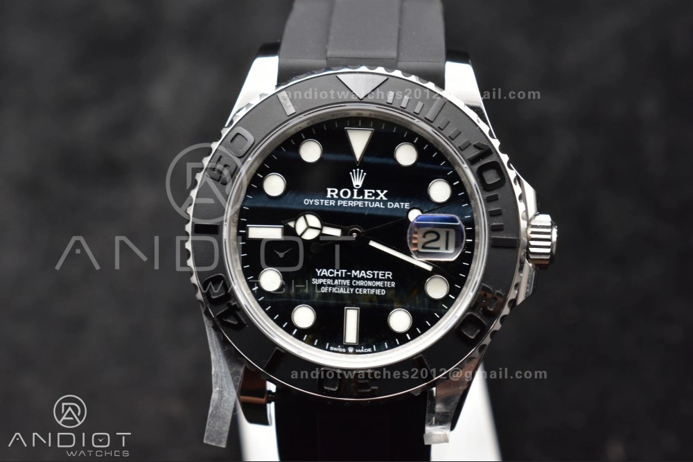 Refined Yacht-Master 42mm 226659 Gold Factory 1:1 Best Edition Ceramic Bezel Falcon's Eye Dial on Oyster flex Strap VR3235 (Tungsten Heavy Version) 1214