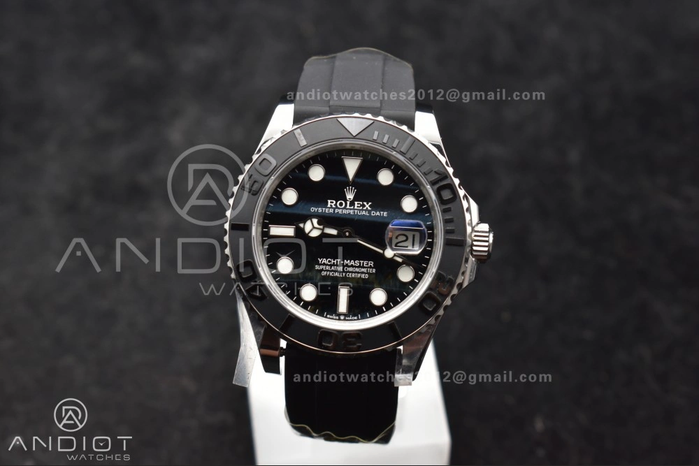 Refined Yacht-Master 42mm 226659 Gold Factory 1:1 Best Edition Ceramic Bezel Falcon's Eye Dial on Oyster flex Strap VR3235 (Tungsten Heavy Version) 1214