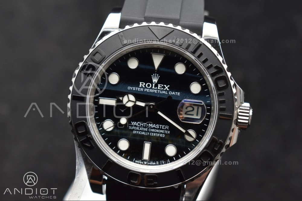 Refined Yacht-Master 42mm 226659 Gold Factory 1:1 Best Edition Ceramic Bezel Falcon's Eye Dial on Oyster flex Strap VR3235 (Tungsten Heavy Version) 1214