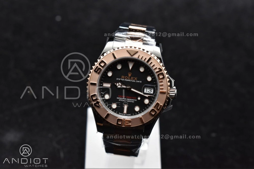 Yacht-Master RG 37mm 268621 CVSF 1:1 Best Edition Black Dial 316L SS Case and Bracelet A WrinkleFree 1216