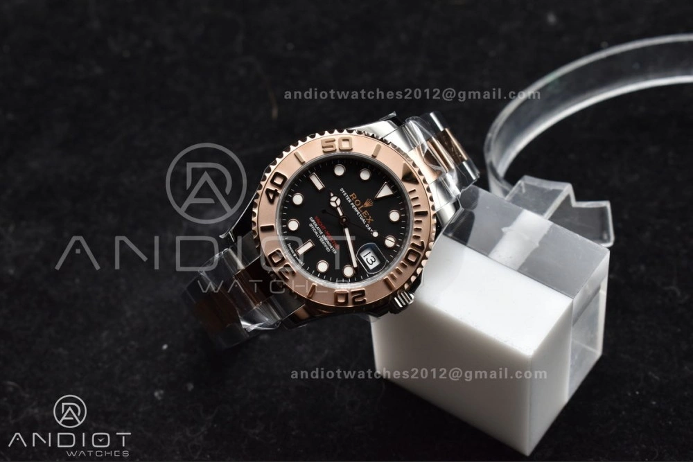 Yacht-Master RG 37mm 268621 CVSF 1:1 Best Edition Black Dial 316L SS Case and Bracelet A WrinkleFree 1216