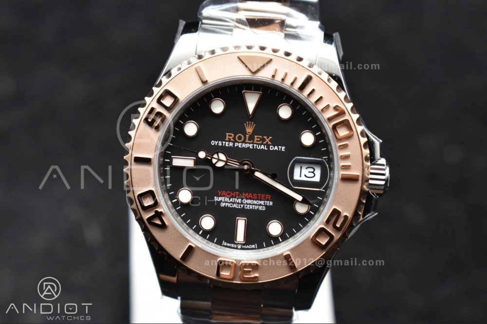 Yacht-Master RG 37mm 268621 CVSF 1:1 Best Edition Black Dial 316L SS Case and Bracelet A WrinkleFree 1216