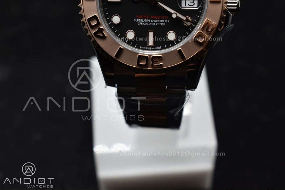 Yacht-Master RG 37mm 268621 CVSF 1:1 Best Edition Black Dial 316L SS Case and Bracelet A WrinkleFree 1216