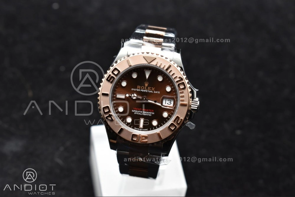 Refined Yacht-Master RG 37mm 268621 CVSF 1:1 Best Edition Brown Dial 316L SS Case and Bracelet A 1217