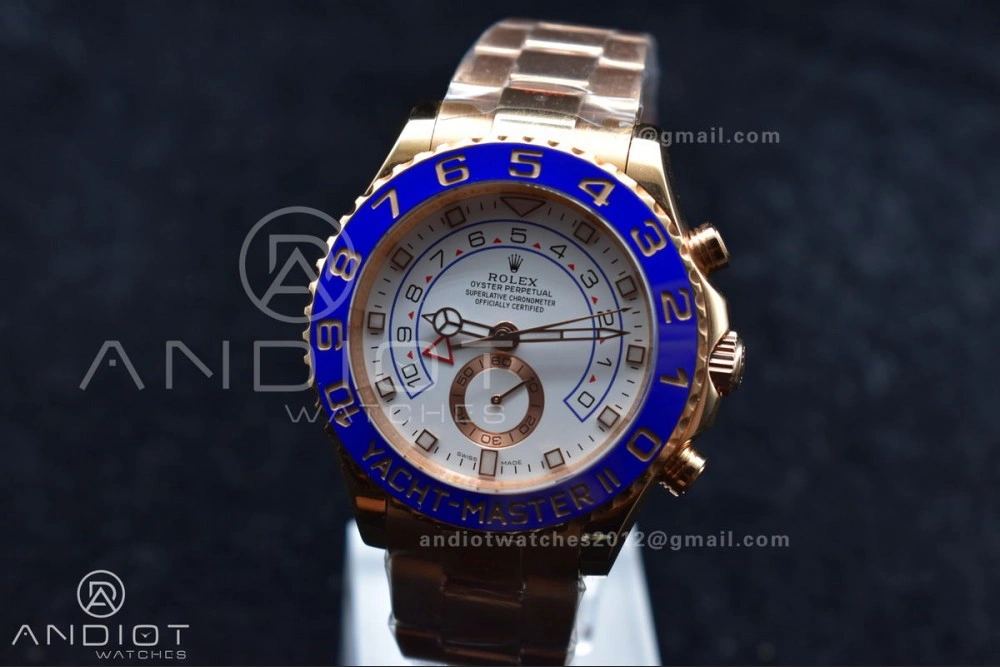 YachtMaster II 116685 RG Blue Ceramic GMF 1:1 Best Edition on RG Bracelet A Popular 1223