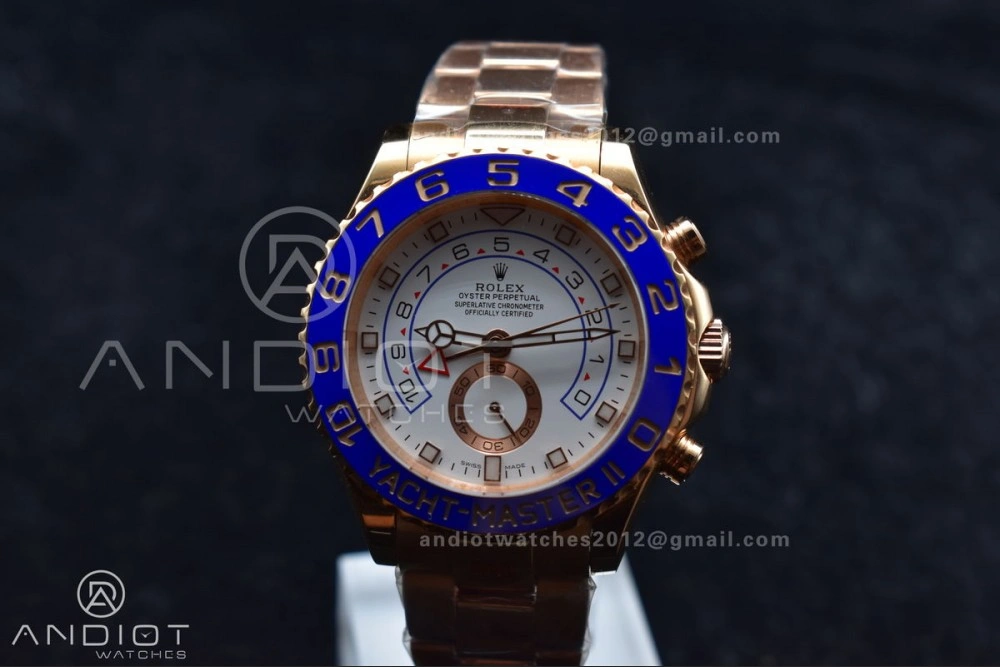 YachtMaster II 116685 RG Blue Ceramic GMF 1:1 Best Edition on RG Bracelet A Popular 1223