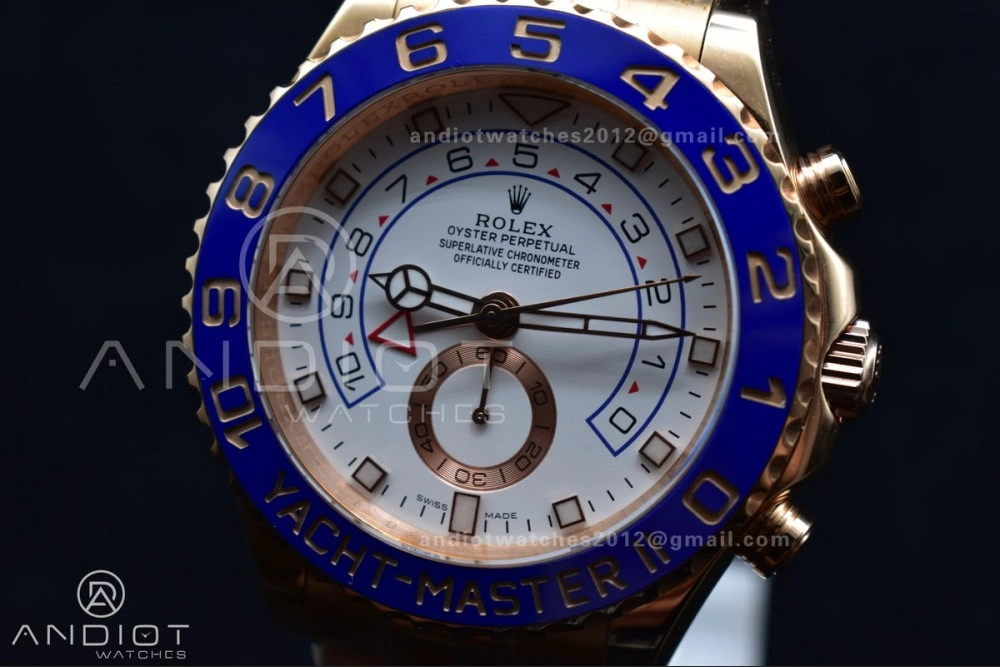 YachtMaster II 116685 RG Blue Ceramic GMF 1:1 Best Edition on RG Bracelet A Popular 1223