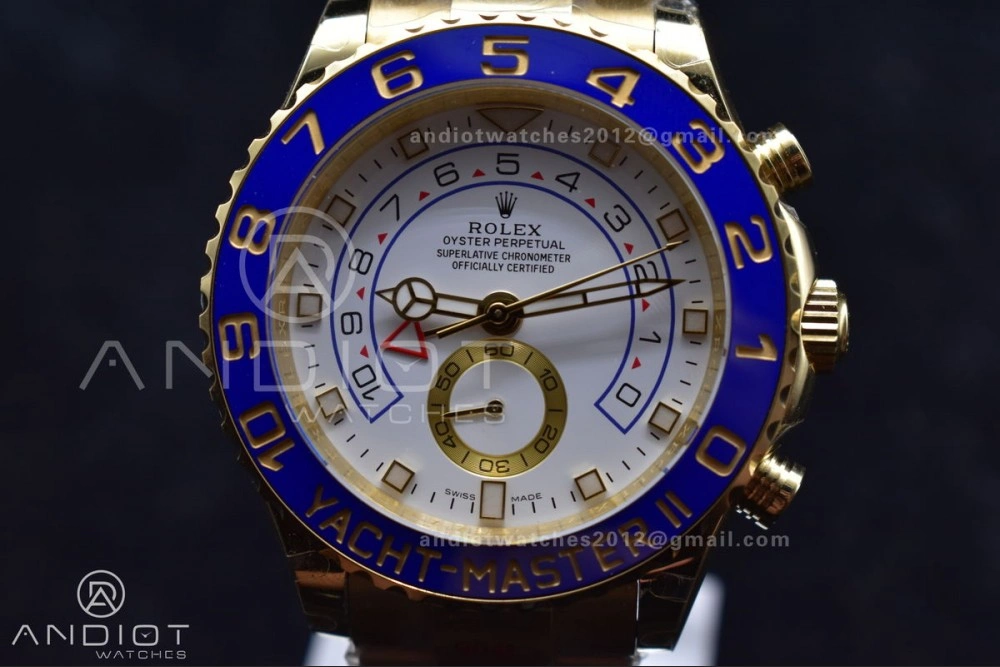 YachtMaster II 116688 YG KF 1:1 Best Edition White Dial on YG Bracelet A HighPerformance 1218